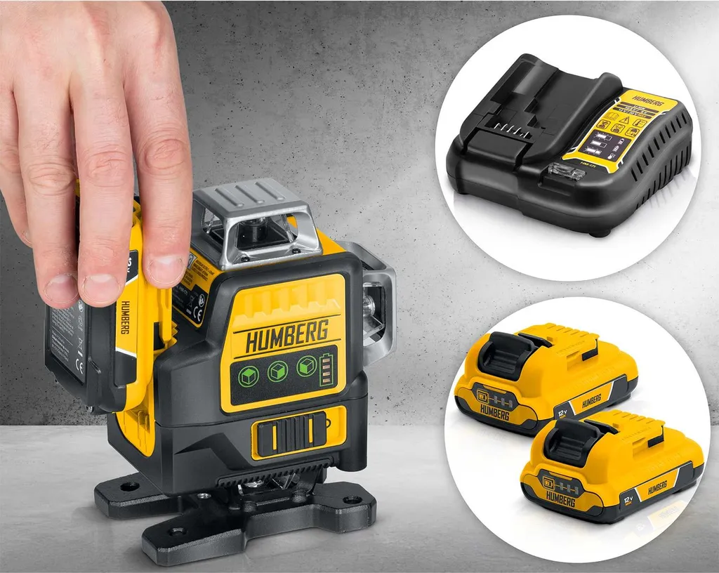 Niveau Laser de Chantier Rouge avec Trépied Ajustable et Coffret Rigide