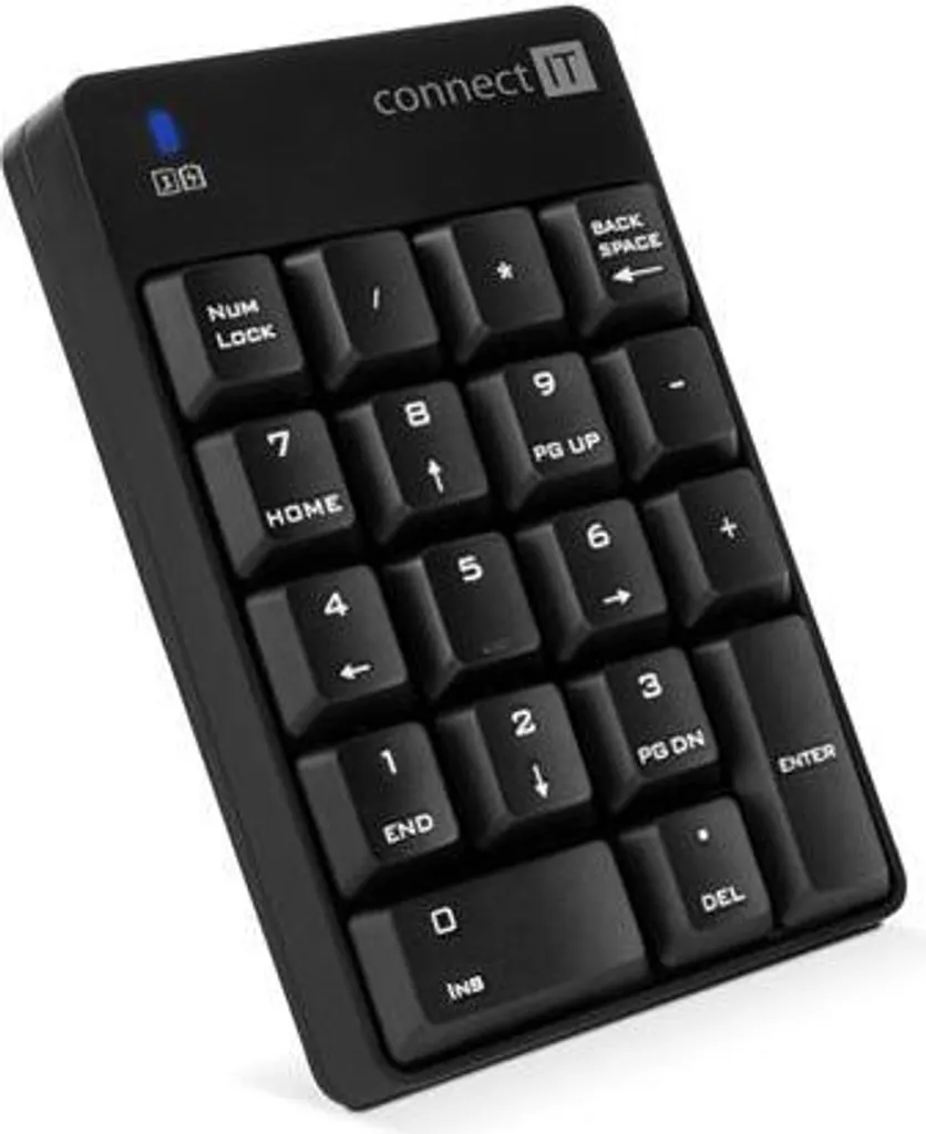 Clavier Numérique Sans Fil Connect It NumCALC Noir Ergonomique avec Pile
