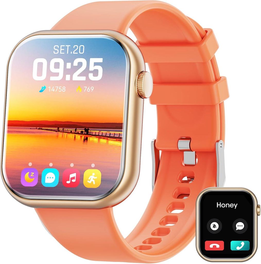 Hwagol G20 Smartwatch 1.39 Zoll HD Display Fitness Uhr Bluetooth Anruf Herzfrequenz SpO2 Schlafmonitor IP68 Wasserdicht