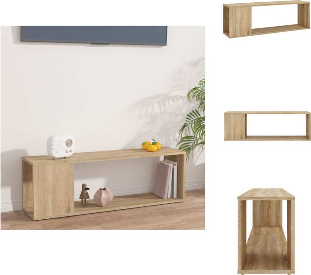 vidaXL TV-Schrank Sonoma-Eiche 100x24x32 cm Holzwerkstoff - TV-Möbel
