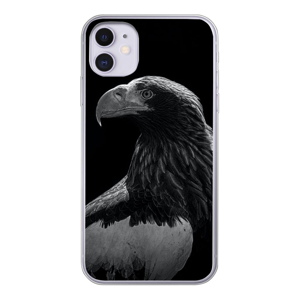 MuchoWow Handyhülle Schutzhülle Hülle für iPhone 11 Adler - Nahaufnahme - Schnabel Silikon Softcase Handy Hülle - Handytasche