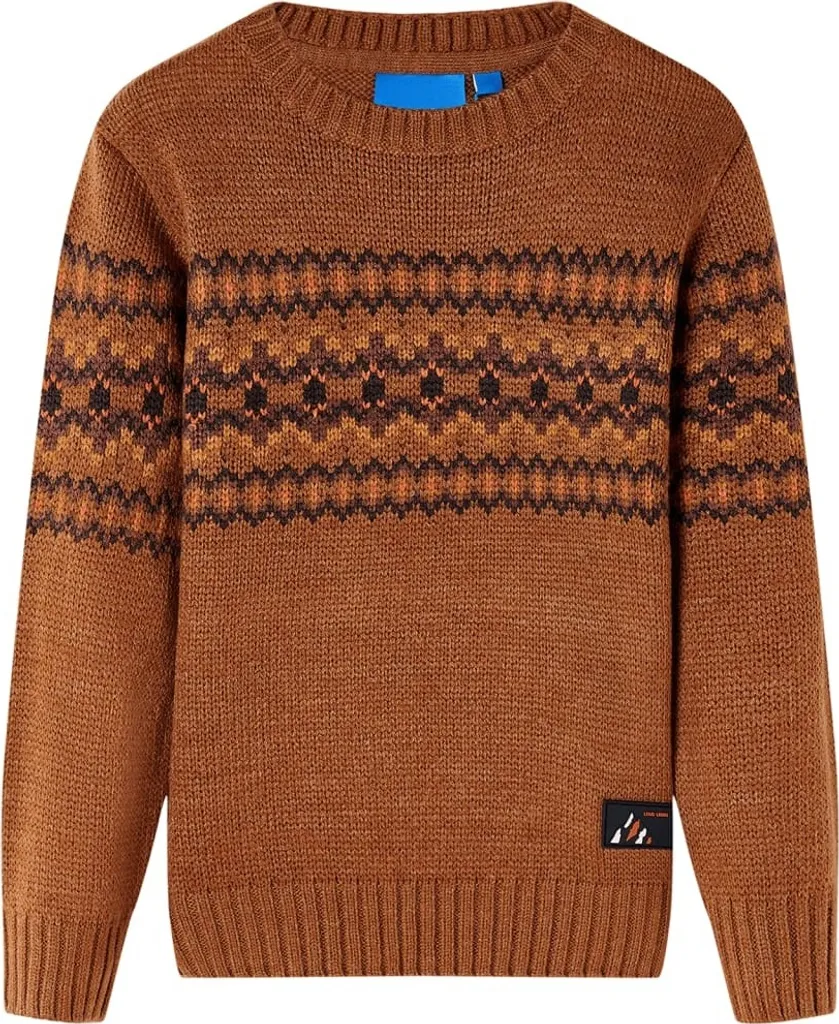 Pull enfant Tricoté Cognac taille 104 - Maille douce haut de gamme