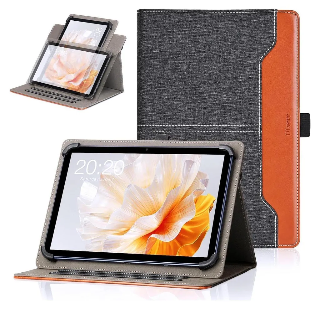 Étui Pivotant 360° pour Tablette 10-11 Pouces en Cuir PU Noir Élégant
