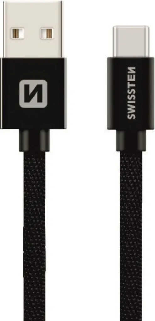 Cavo Swissten 3m USB-C Nero - Carica Comoda sul Divano per Tutta la Famiglia