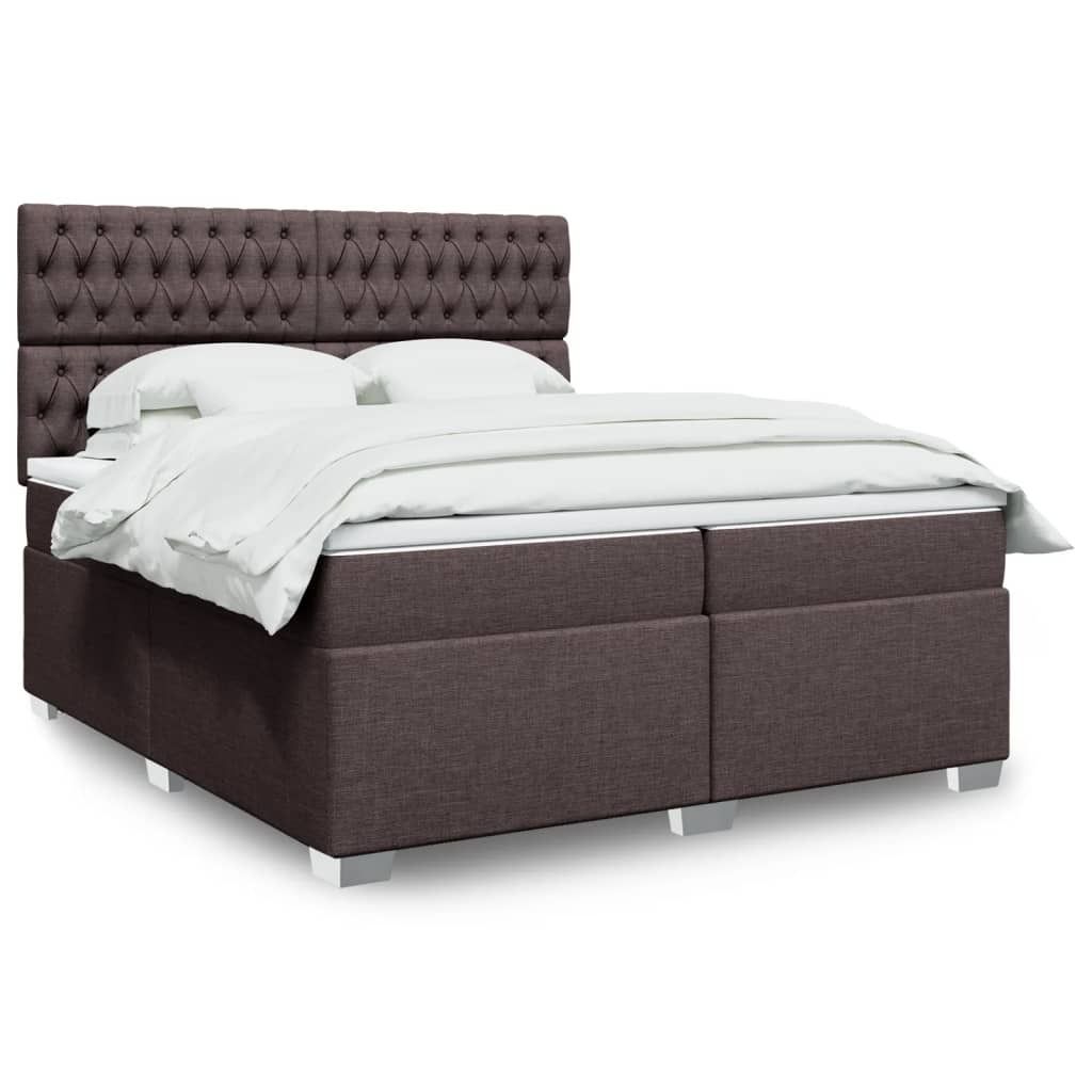Möbel Boxspringbett mit Matratze Dunkelbraun 200x200 cm Stoff - Klassische Betten 3292905