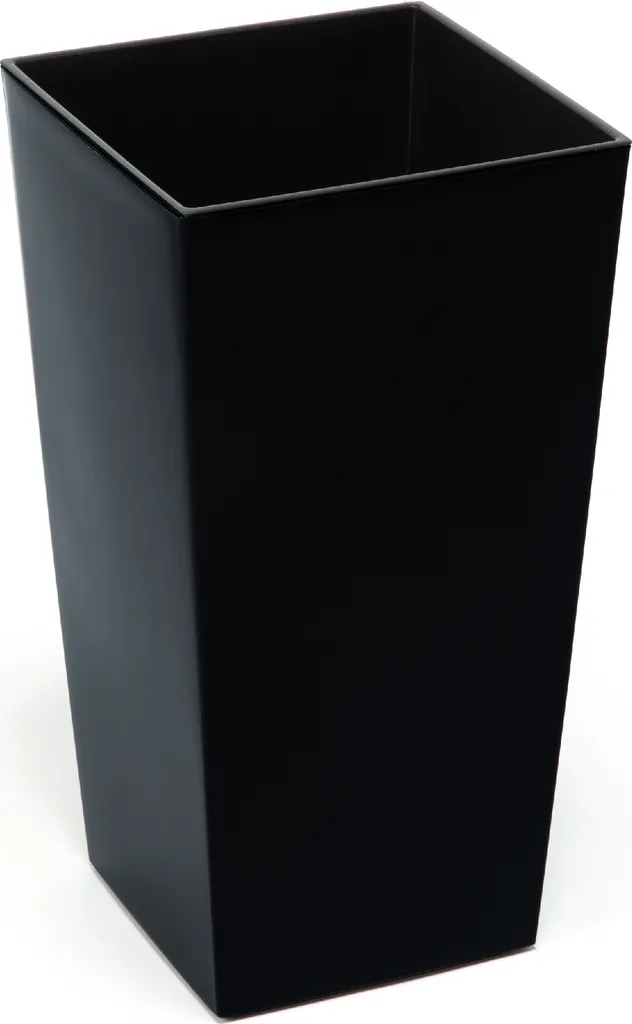 Grand pot de fleurs carré pour salon et terrasse - Masiera 35 cm Noir