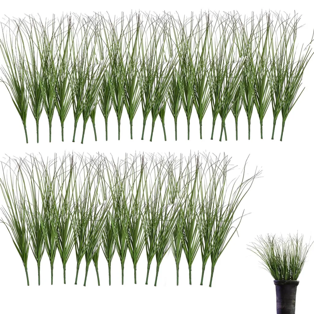 Plantes Artificielles pour Balcon et Bureau Lot de 40 Vert Persistant