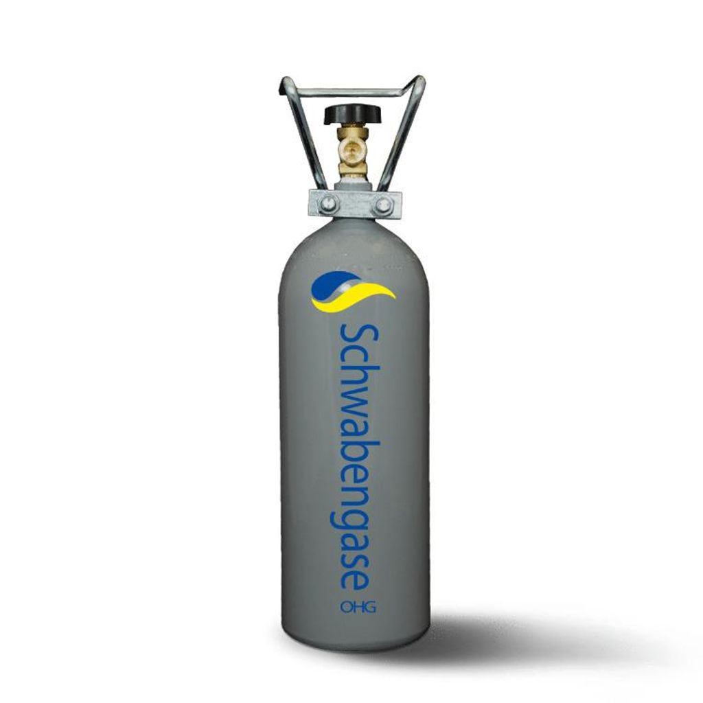 Schwabengase Co2 Eigentumsflasche 2kg - Vorrats Kohlensäure Zylinder, NEU, befüllt, Kohlensäureflasche für Aquarien & Zapfanlagen, bis 2035