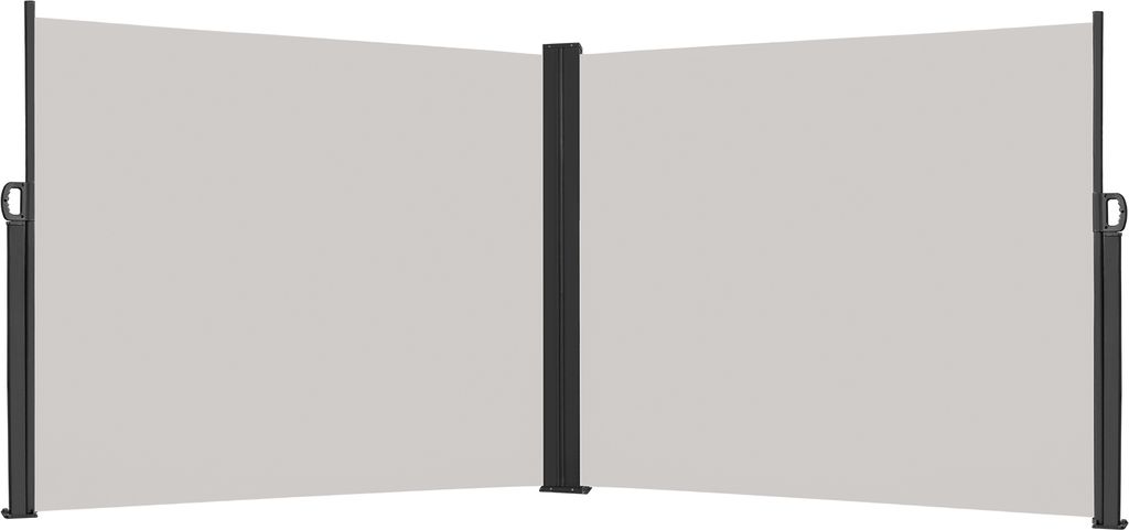 YUENFONG 200 x 600 cm Seitenmarkise AusziehbarDoppel Sonnenschutz aus Polyester Sichtschutz Windschutz Markise für Balkon Terrasse Garten Camping,...