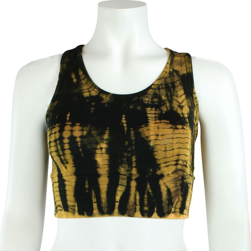 Crop Top - Racerback - Batik - Bamboo - grau-dunkelgrau - khaki