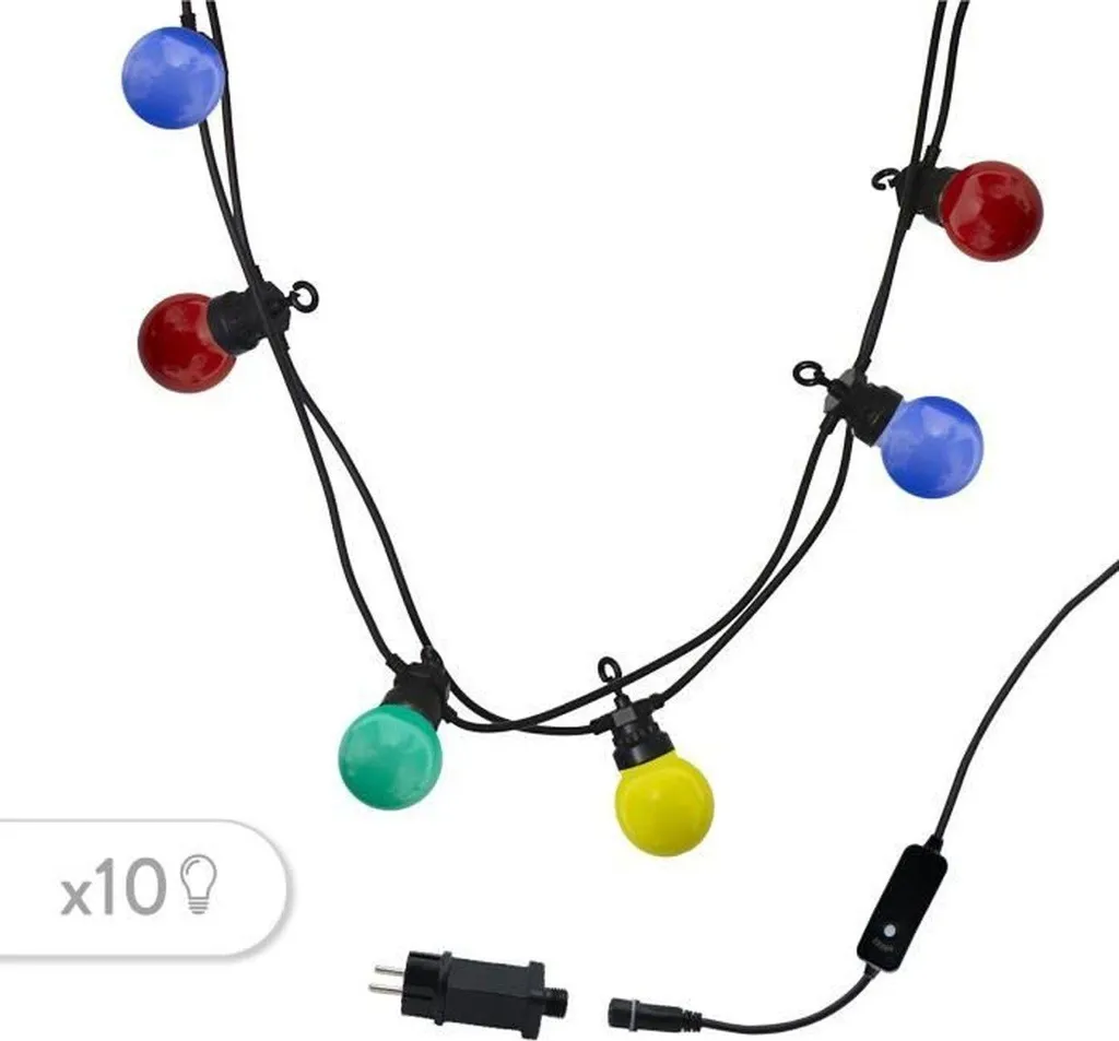 Guirlande Multicolore Connectable 10 Globes LED - 8 Modes d'Éclairage - 7