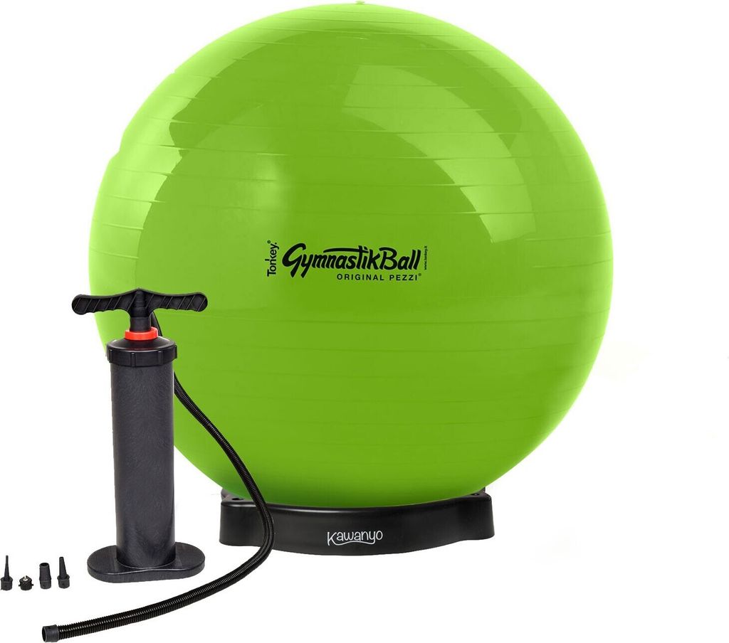 Original Pezziball STANDARD m. Standpumpe und Ballschale - apfelgrün