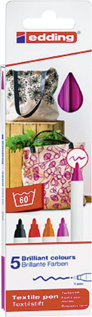 Edding 4600, 5 barva/barev, Černá, Karmínová, Oranžová, Obrázek produktu 