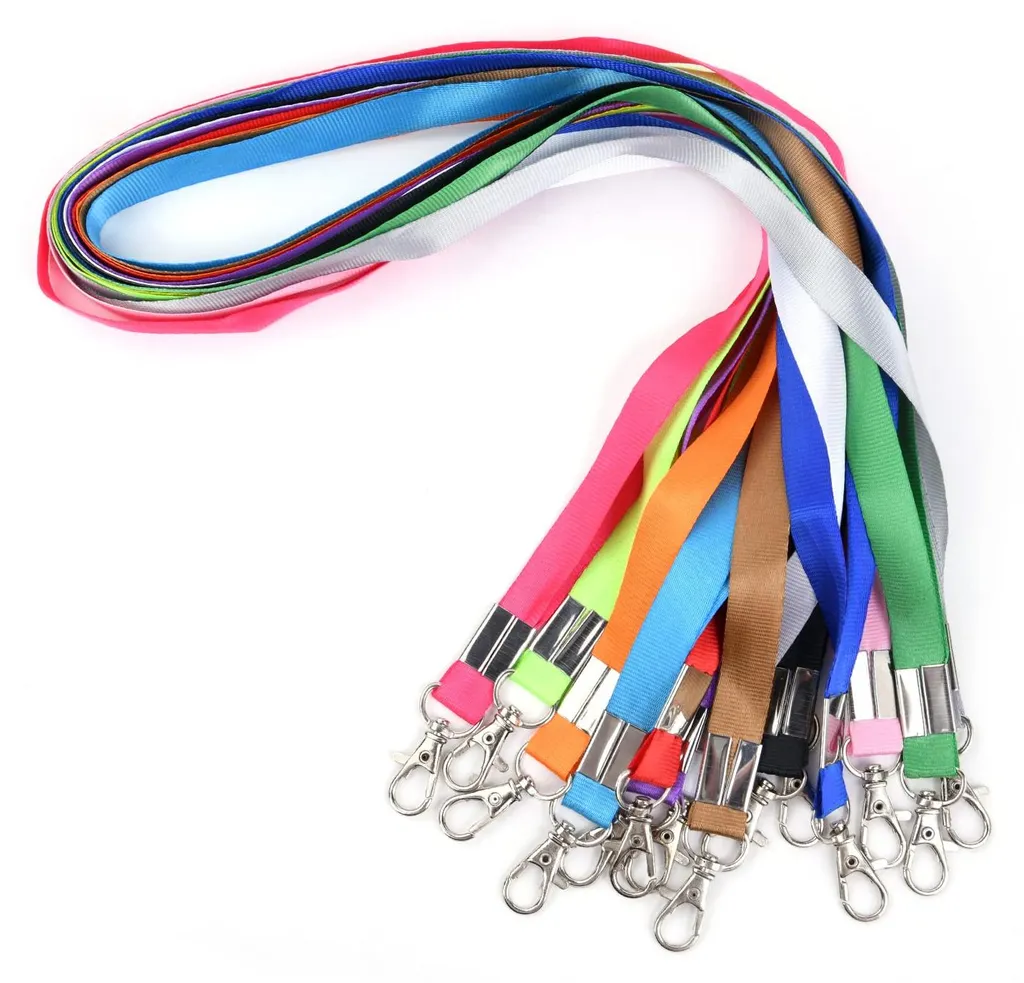 Lanyard nylon 15mm résistant avec mousqueton acier pour badges et clés