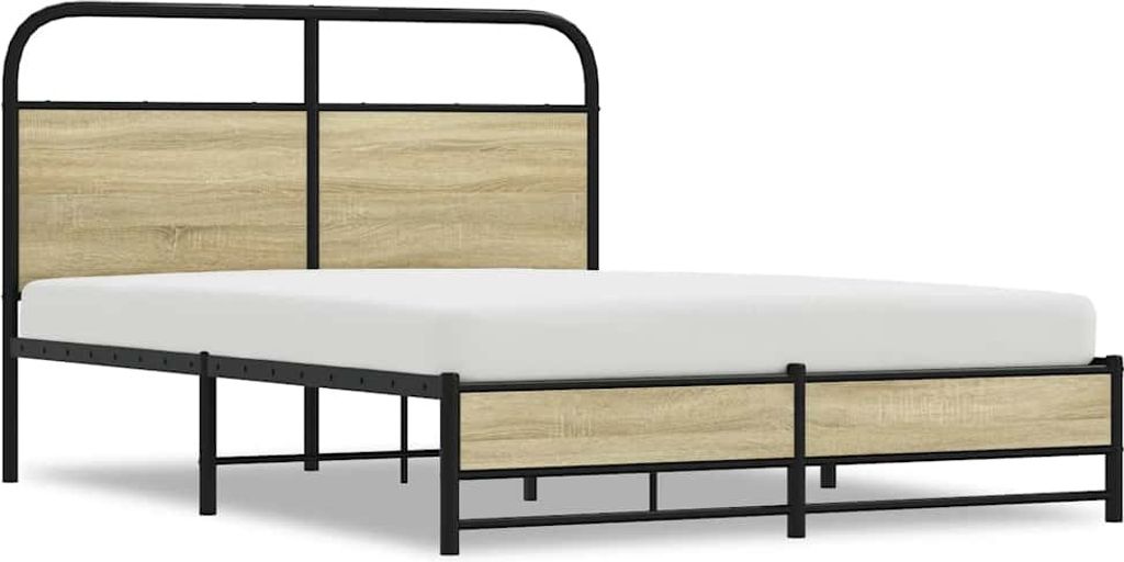 Bettgestell ohne Matratze 135x190 cm Sonoma-Eiche Holzwerkstoff