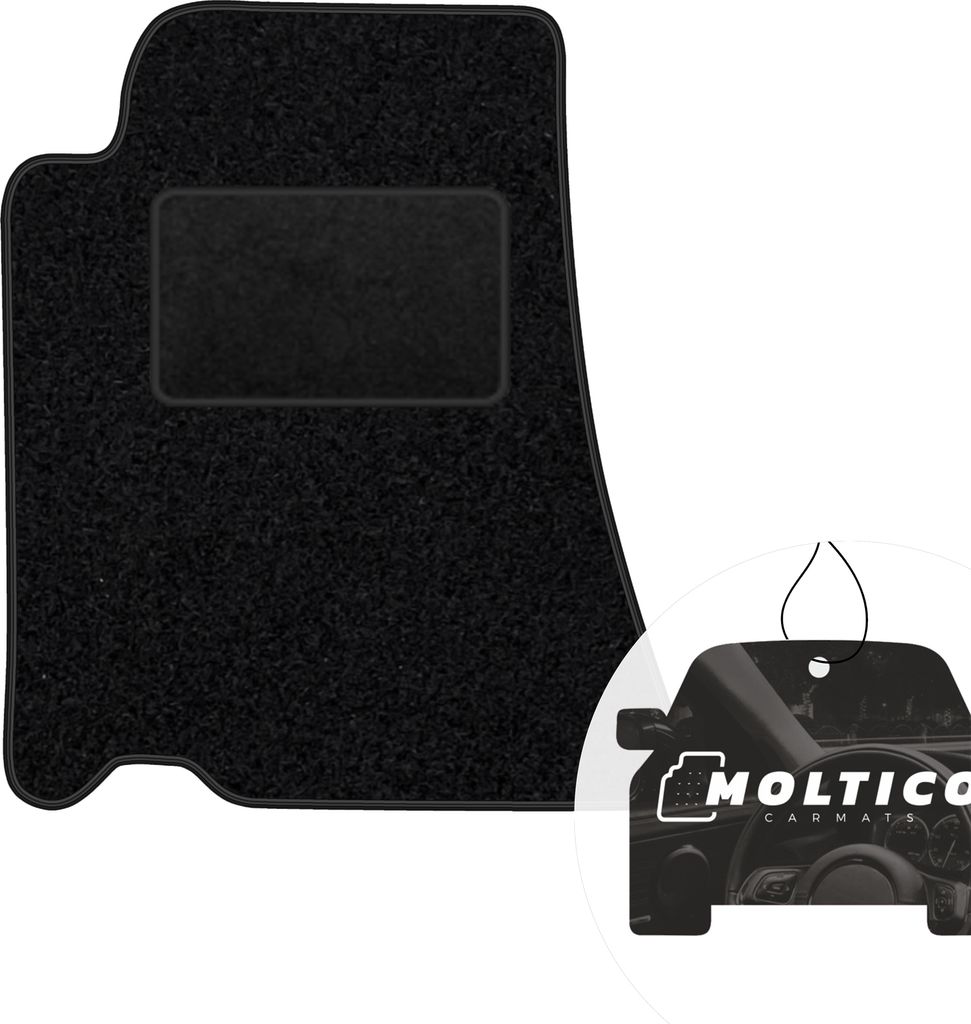 moto-MOLTICO Fahrer Fußmatte Auto Velours Fahrerseite Autoteppiche Schwarz Fahrermatte 1-teilig passend für Opel Omega A 1984-1994