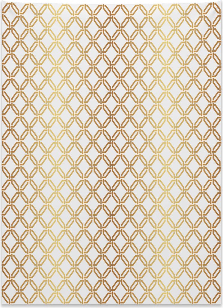 Abakuhaus Geometrisch Wandteppich, Geflecht Hexagonal aus Weiches Mikrofaser Stoff Kein Verblassen Klare Farben Waschbar, 110 x 150 cm, Blasses Kam...