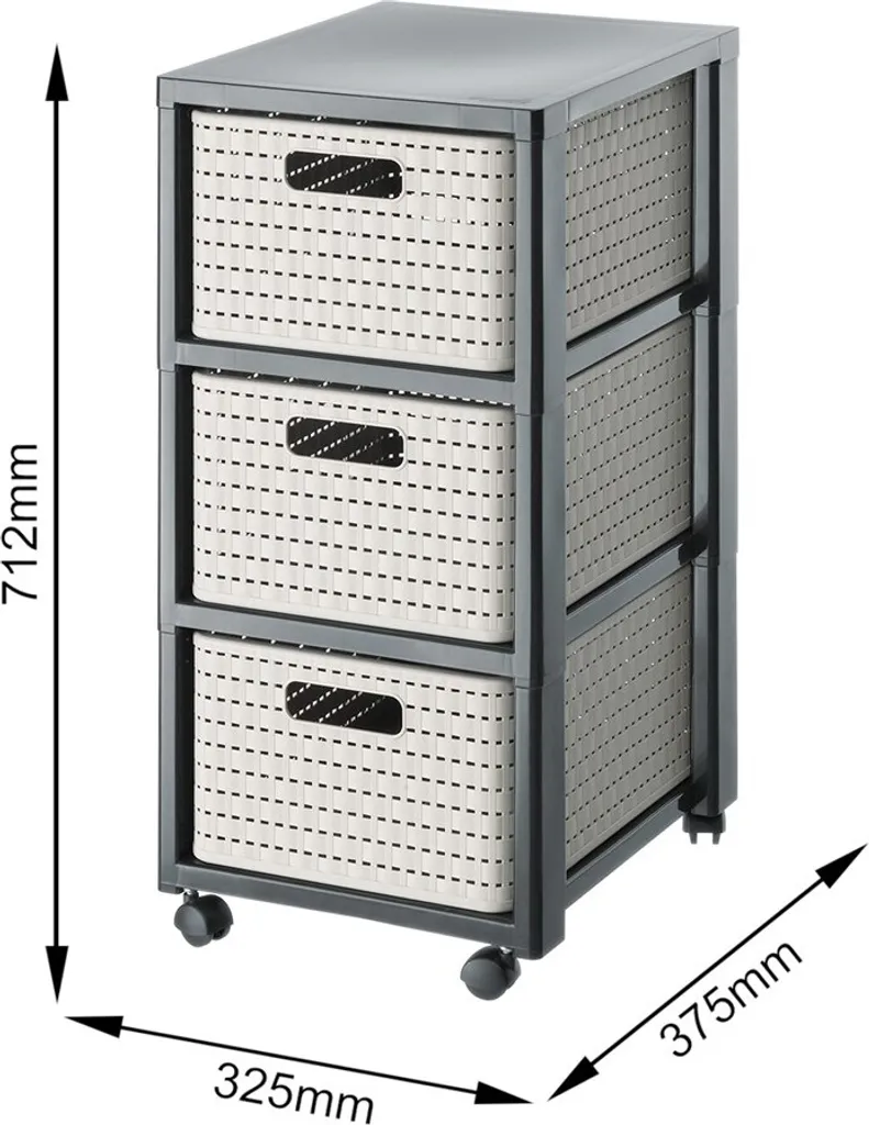 Organizzatore Rotho Country Cappuccino | Design Rattan per Bagno e Casa - 4