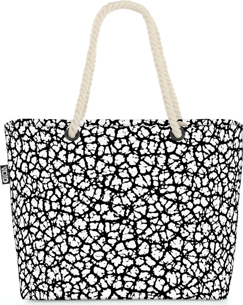 VOID Schwarz Weiss gemustert Strandtasche Shopper 58x38x16cm 23L XXL Einkaufstasche Tasche Reisetasche Beach Bag