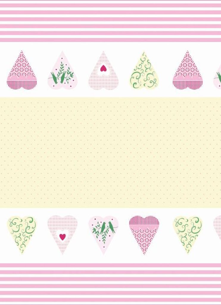 Sovie HOME Tischdecke Fenja in Creme-Rosa aus Linclass Airlaid 120 x 180 cm, 1 Stück - Ornamente Herzen