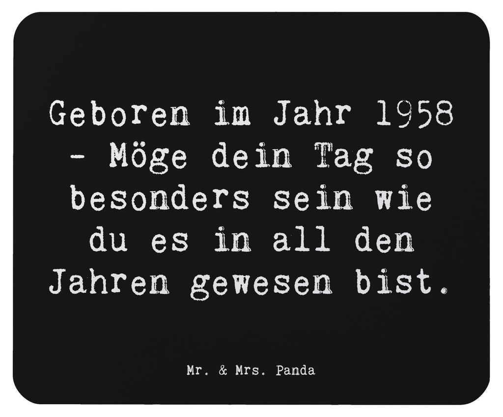 Mr. & Mrs. Panda Mauspad Spruch 1958 Geburtstag - Schwarz - Produktbild 