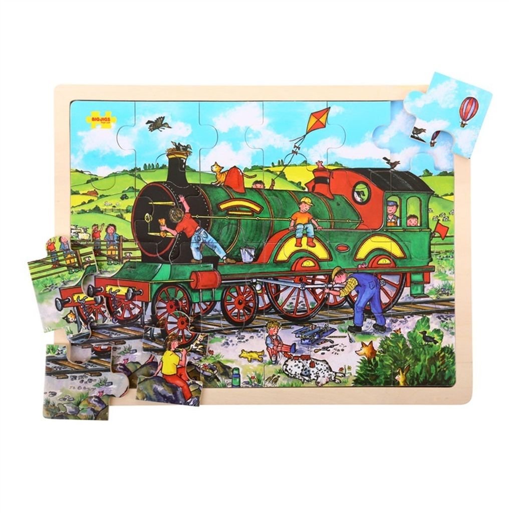 Puzzle en bois train 24 pièces Image du produit 