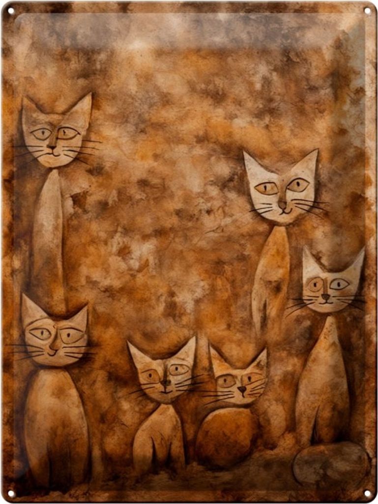 Blechschild 12x18cm Höhle der Katzenmalerei 2