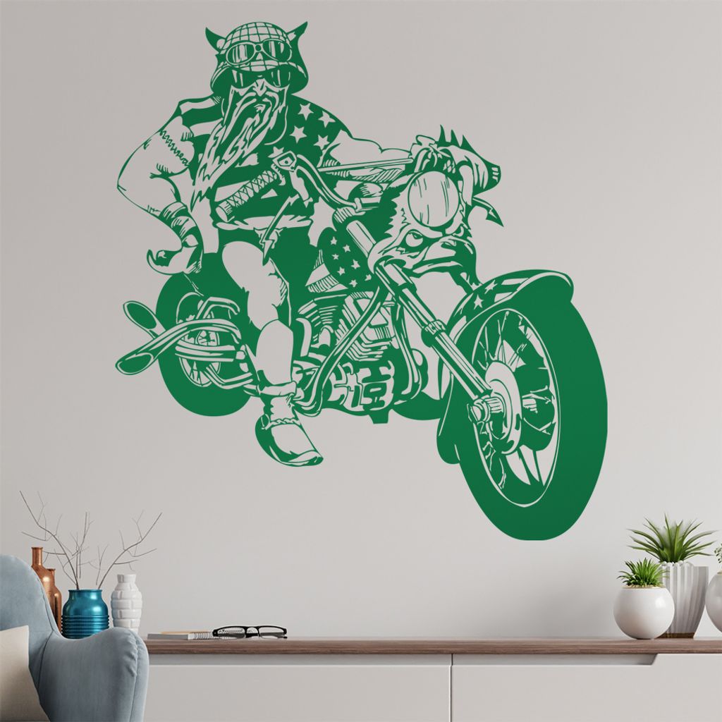 US Biker Wandtattoo in 6 Größen - Wandaufkleber Wall Sticker - Dekoration, Küche, Wohnzimmer, Schlafzimmer, Badezimmer