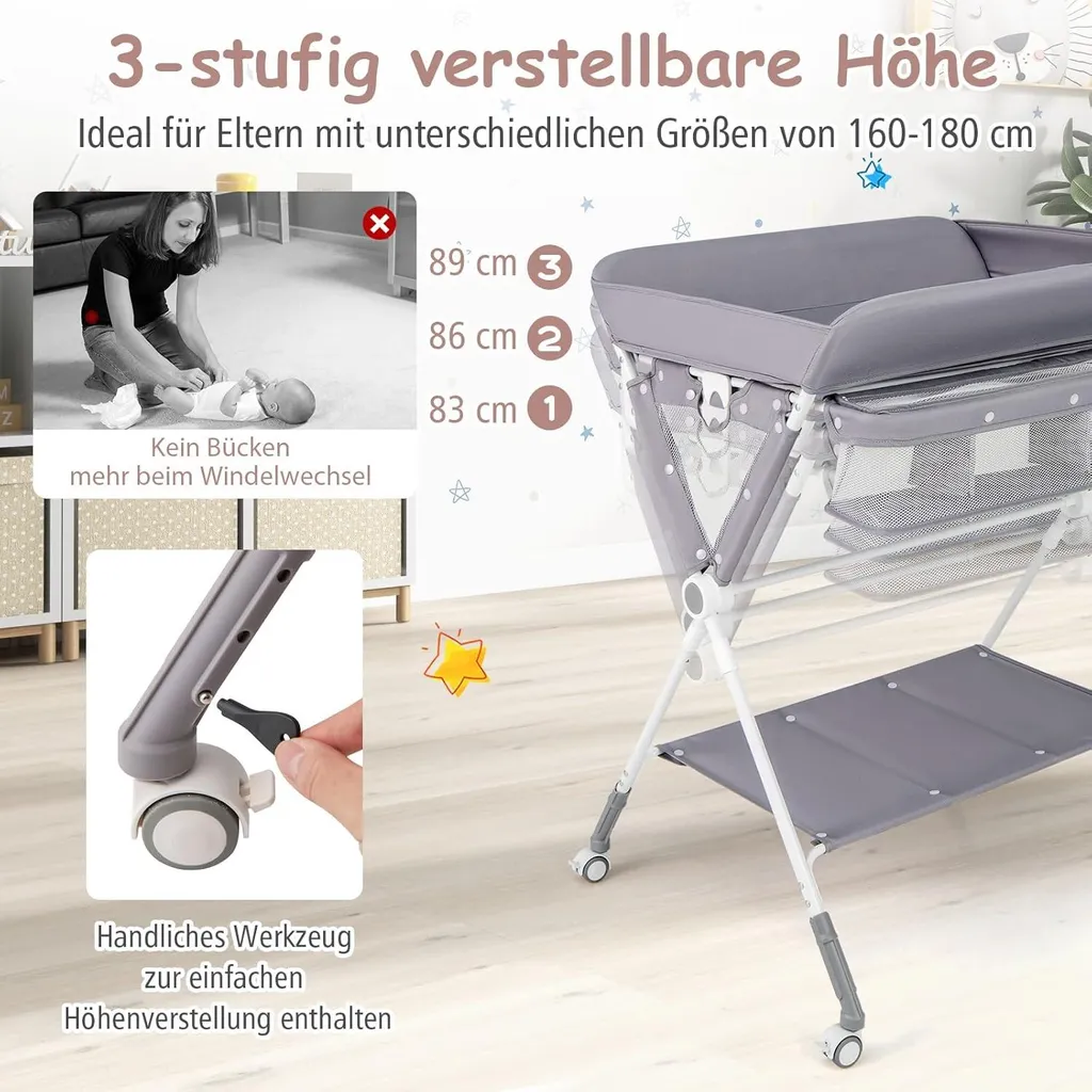 Table à langer pliable grise 11kg : la solution pour petits espaces - 4