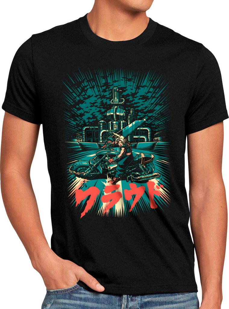 style3 Motorbike Chase Herren T-Shirt anime cloud chocobo sephiroth