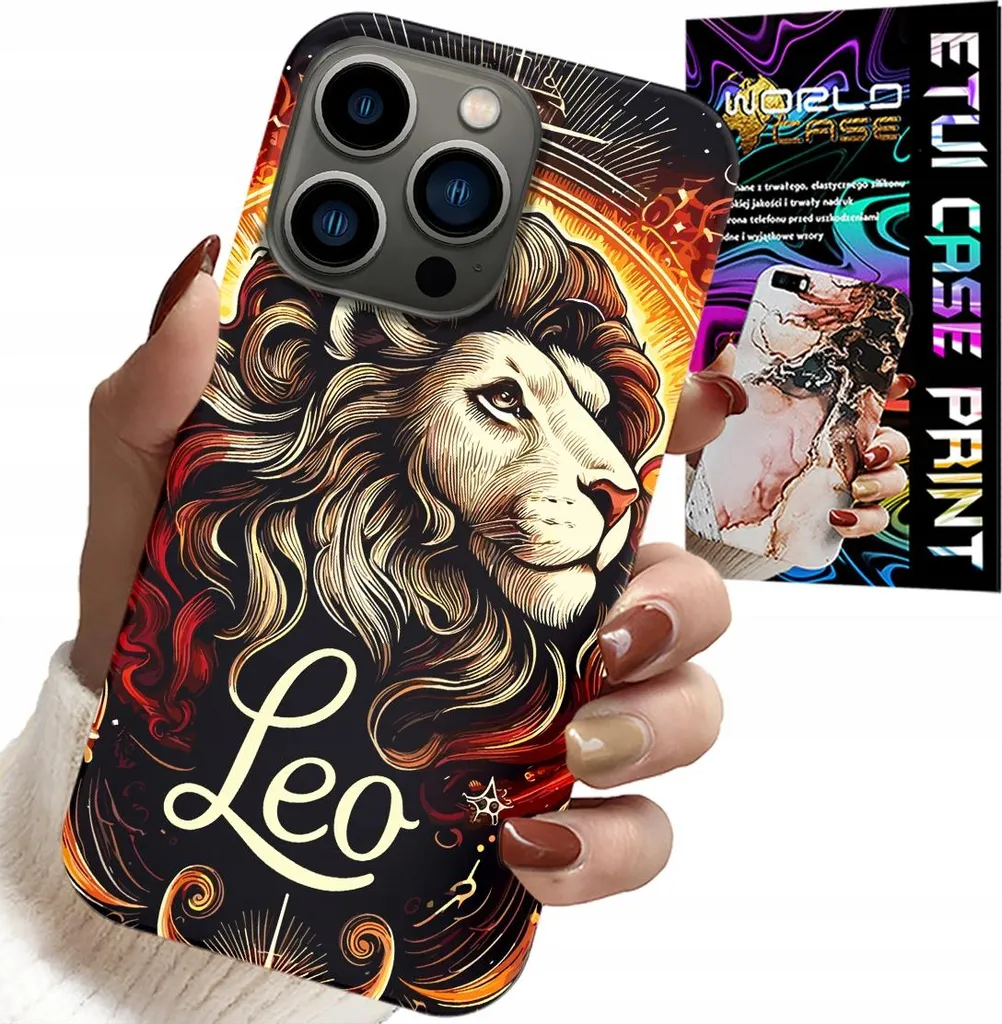 Custodia Per Iphone 16 Pro - Leone, Segno Zodiacale Astronomico, Custodia + Vetro