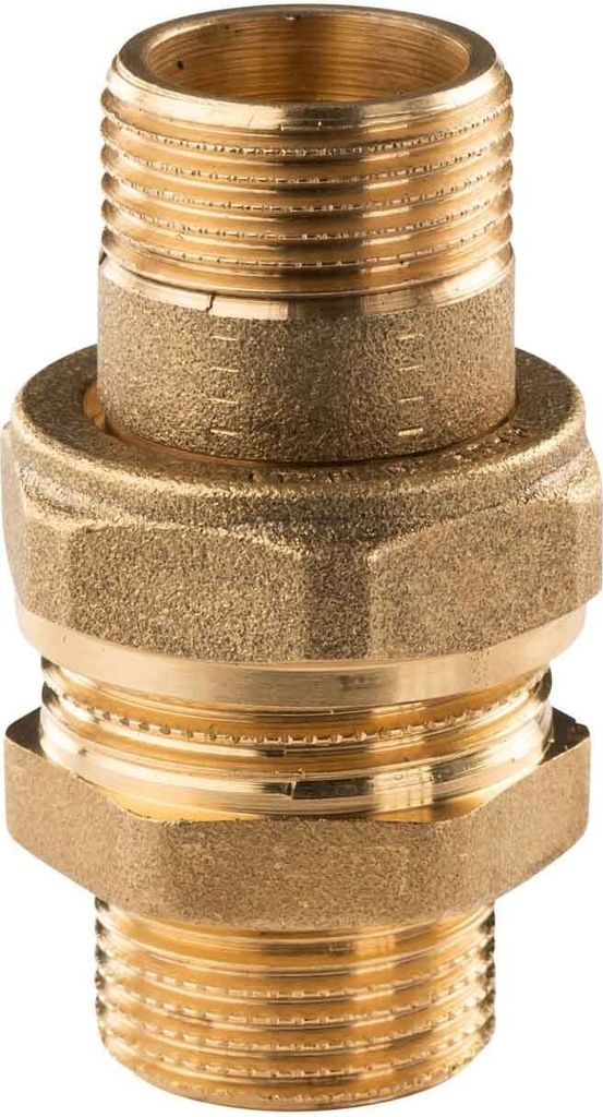 Messing Gewinde-Fitting Verschraubung gerade flachdichtend Produktbild 