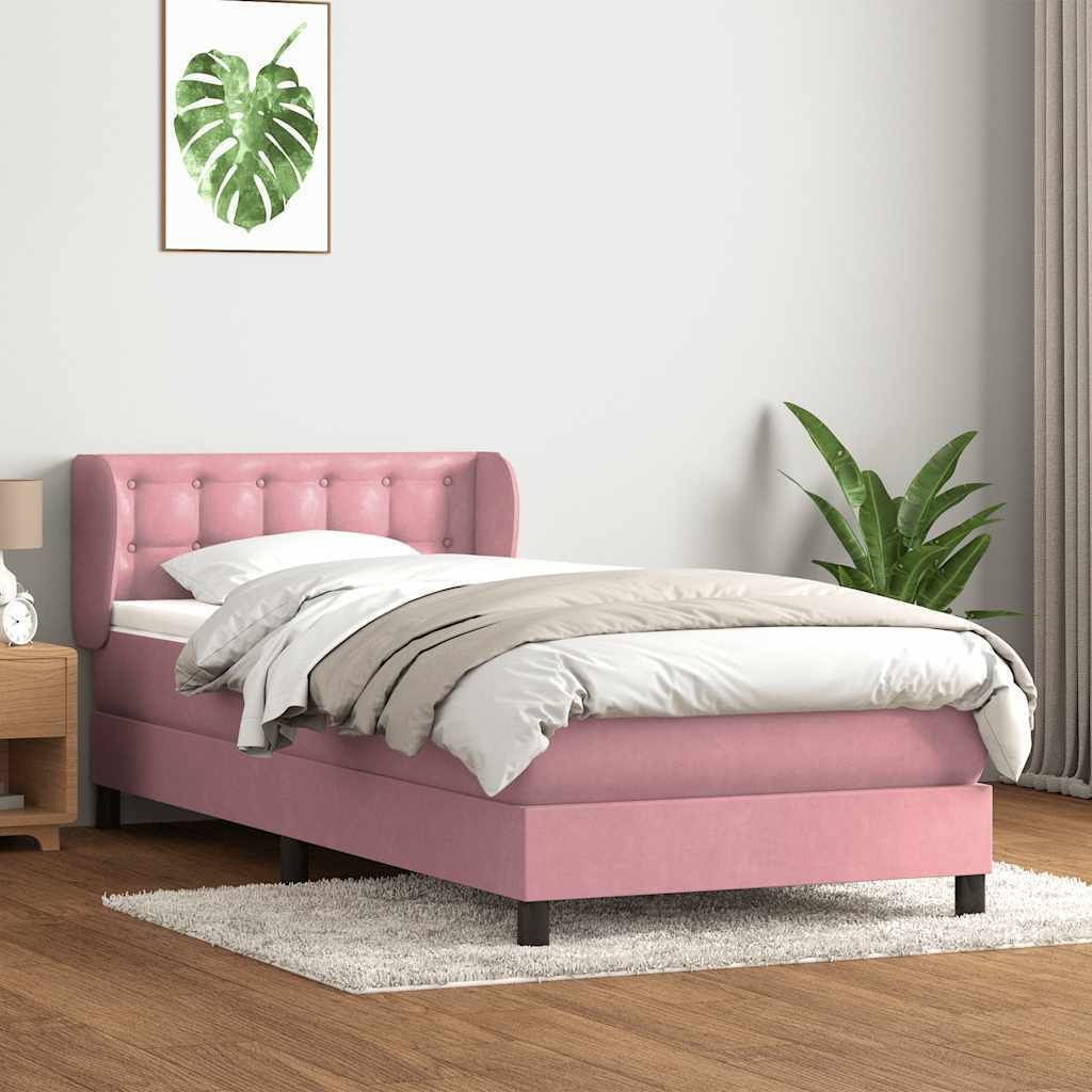 Eleganten-Stil Bettrahmen inkl. Lattenrost - Boxspringbett mit Matratze Rosa 80x220 cm Samt - Klassische Betten Hommie3868216 5parcel