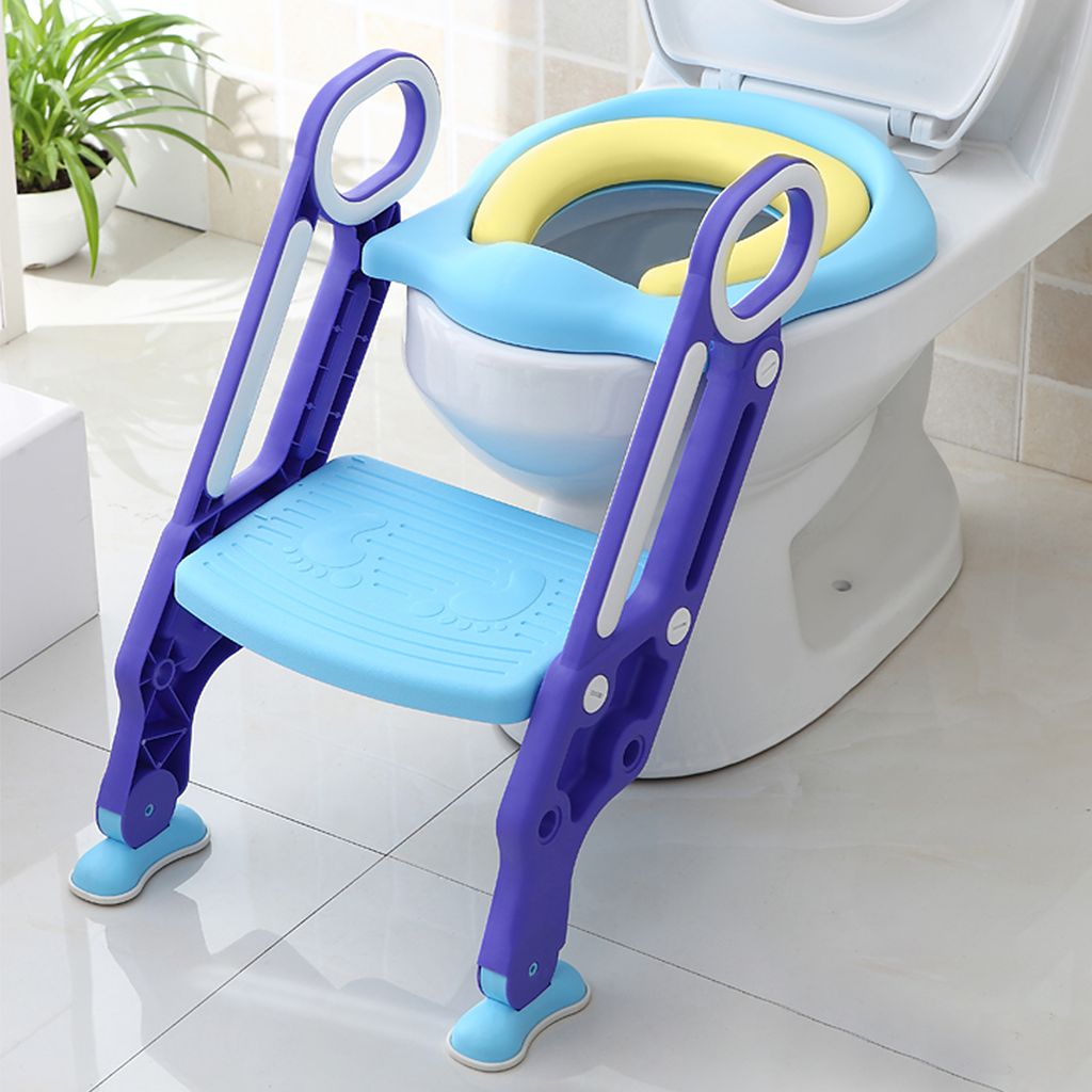 Toilettentrainer mit Treppe für Kinder Lerntöpfchen Toilettensitz Blau+Lila DE 