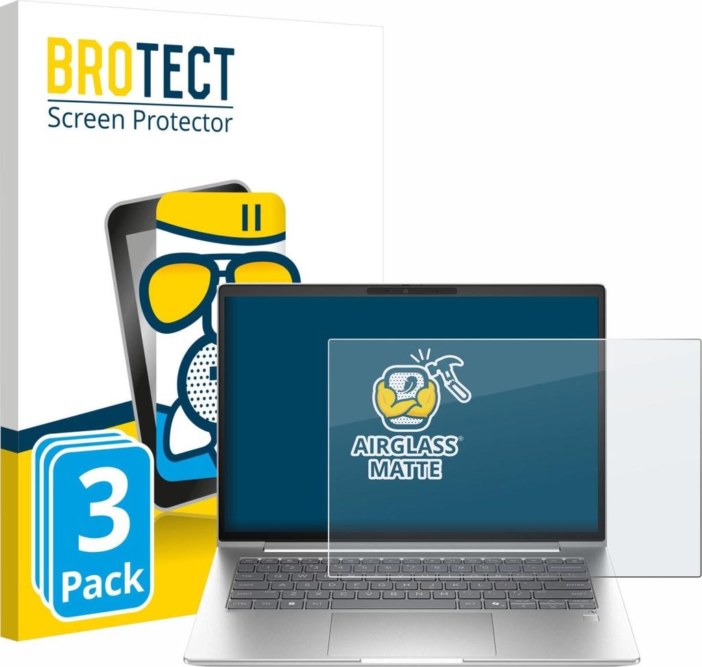 3x BROTECT Entspiegelungs Schutzglas für HP EliteBook 6 G1a 14" Schutzfolie Panzer Folie Glas Display Schutz matt