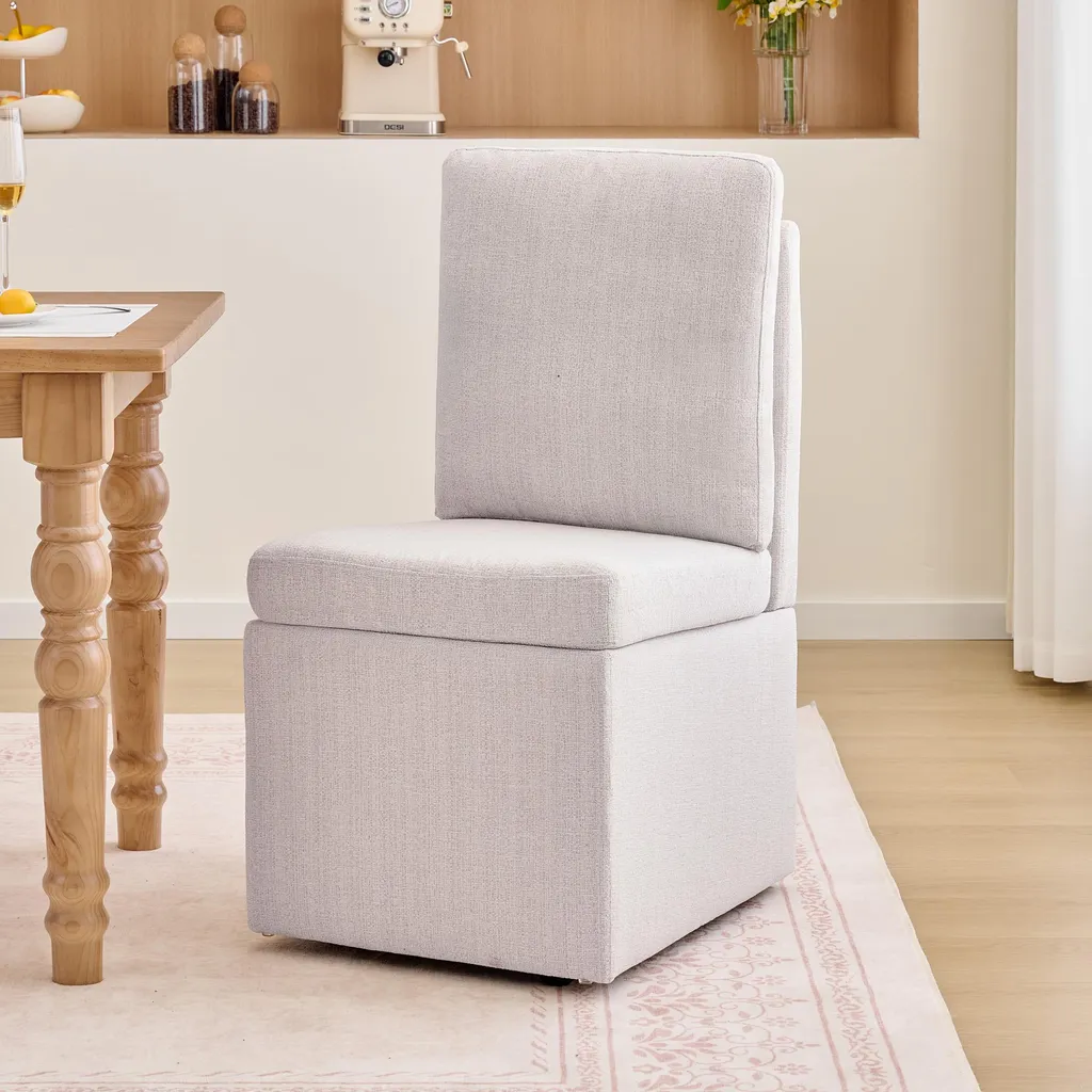 Chaise gain de place avec rangement pour salle à manger, assise 48cm