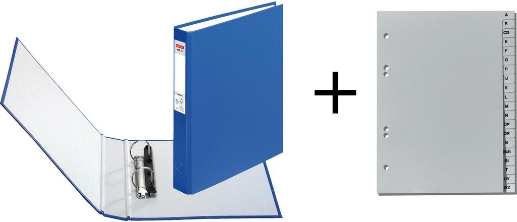 Herlitz Ringbuch + Ordner Register / DIN A5 mit 2-Ringe / Farbe: blau