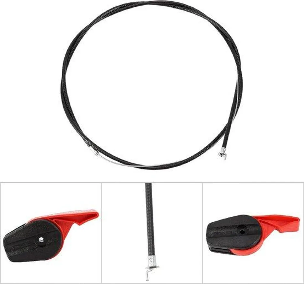 Commande de gaz robuste avec câble long de 165 cm pour tondeuses à gazon