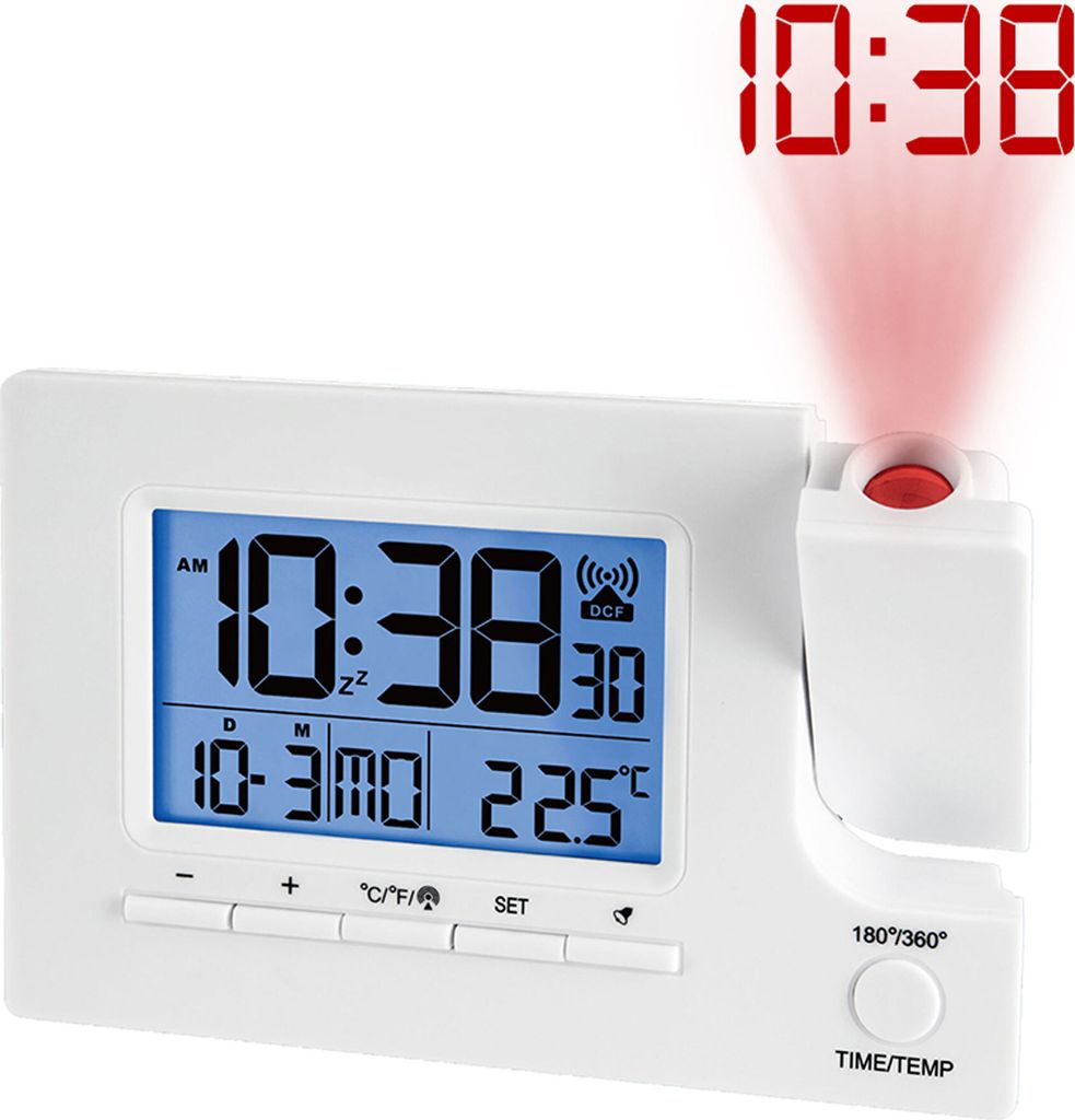 Funk-Projektionswecker Funkwecker USB 2 Alarme Produktbild 1