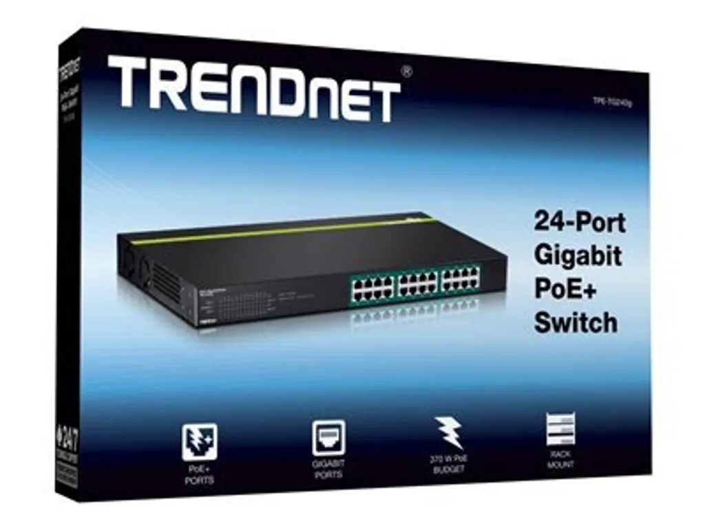 Switch PoE+ 24 Ports Gbit TRENDnet TPE-TG240G Commutateur Réseau L2