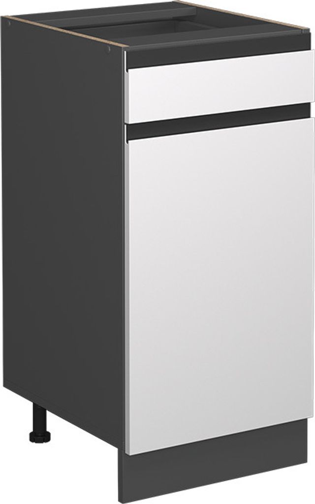 Küchenunterschrank Vicco R-Line Weiß 40 cm J-Shape, ohne Arbeitsplatte, Model 39713