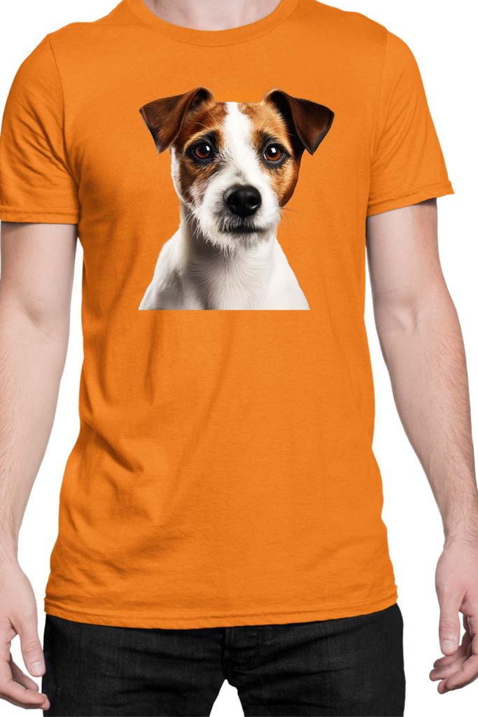 Herren T-Shirt Dogs Breeds Russell Terrier Dog Breed 005, Man M / Orange