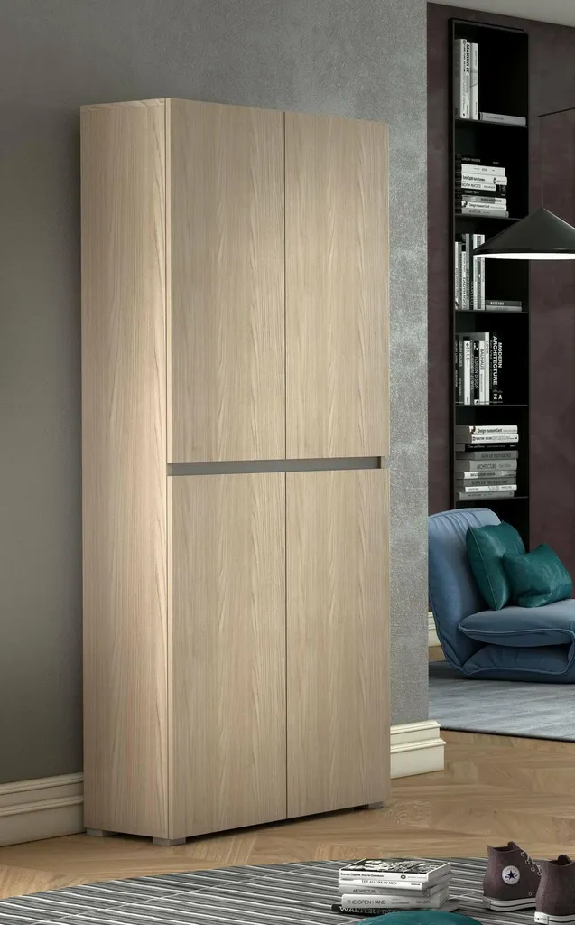 Armoire de rangement multi-usage Arro 80 cm Orme Brun avec 7 étagères - 2