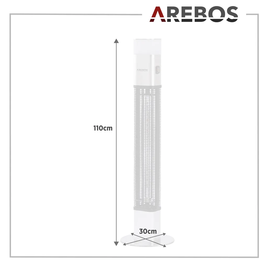 Chauffage de terrasse 1500W télécommandé avec éclairage LED AREBOS gris - 11
