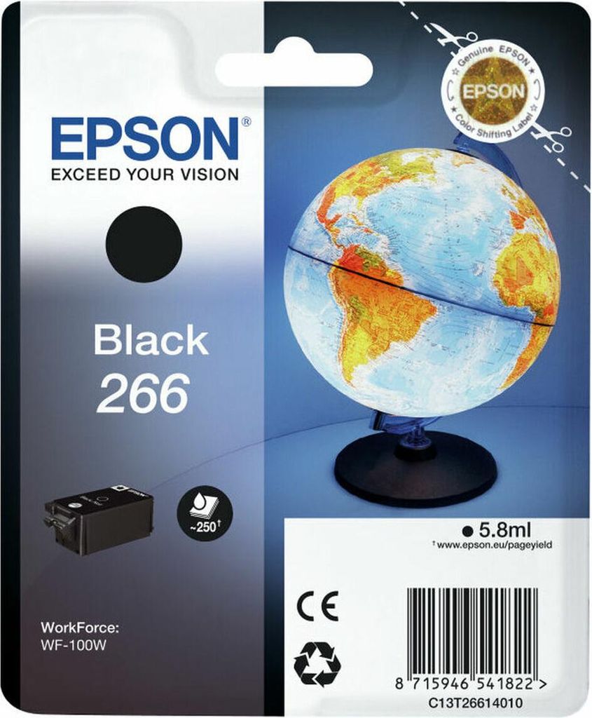 Original Tintenpatrone Epson Singlepack Black 266 ink cartridge WF-100W Schwarz Gelb