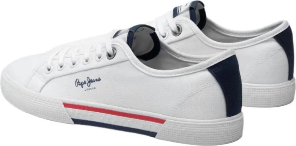 Baskets basses Pepe Jeans Brady Basic PMS30816 - Chaussures en Toile Bleu - 4
