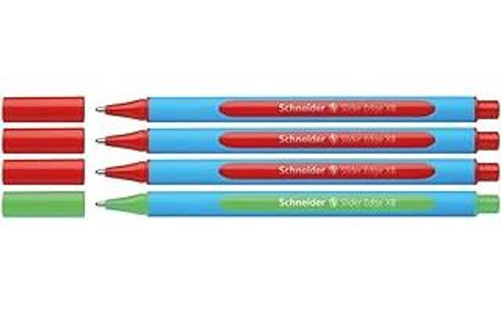 Schneider 152272 Slider Edge XB Lehrer Korrekturset (4er Set Kugelschreiber im Aufsteller, Strichbreite XB) rot, grün