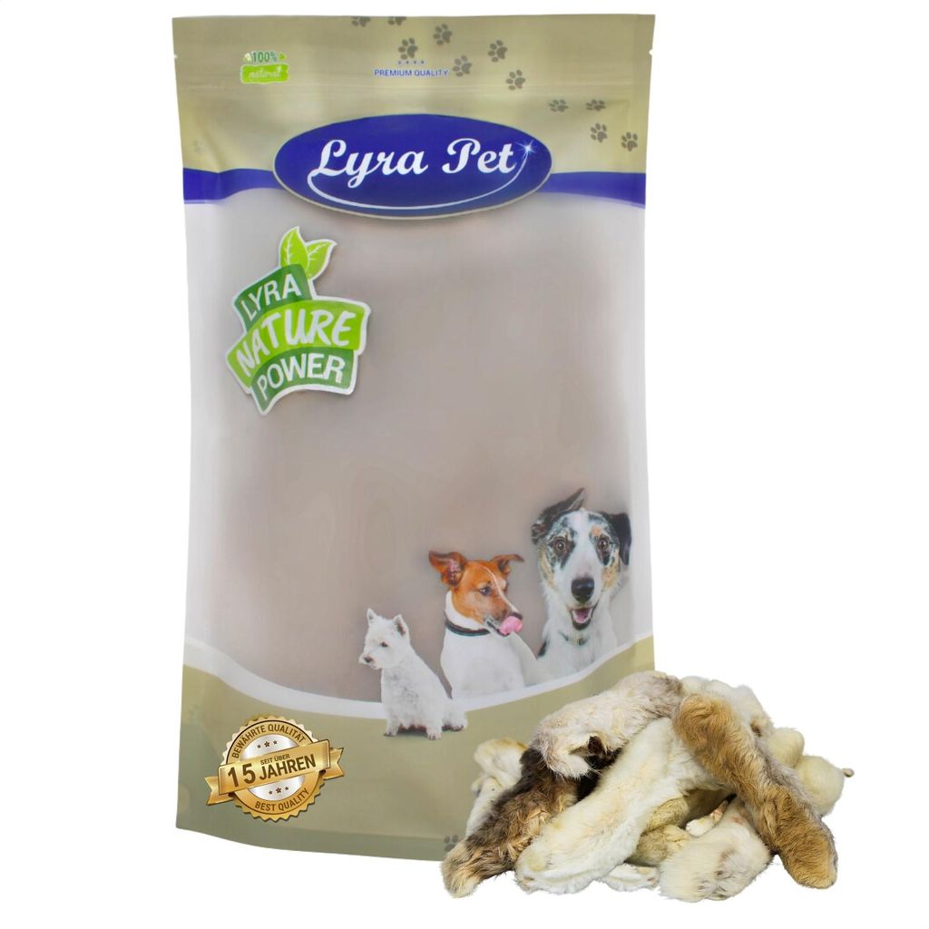 1 kg Lyra Pet® Kaninchenpfoten mit Fell Produktbild 