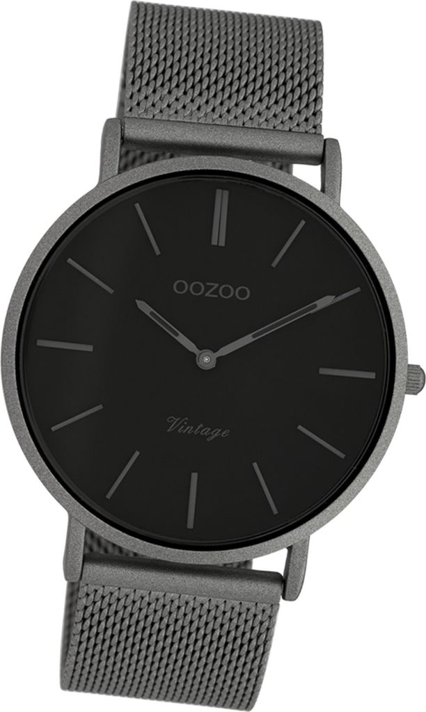 Oozoo Edelstahl Herren Uhr C9929 Analog Quarz-Uhr grau Vintage Series D2UOC9929