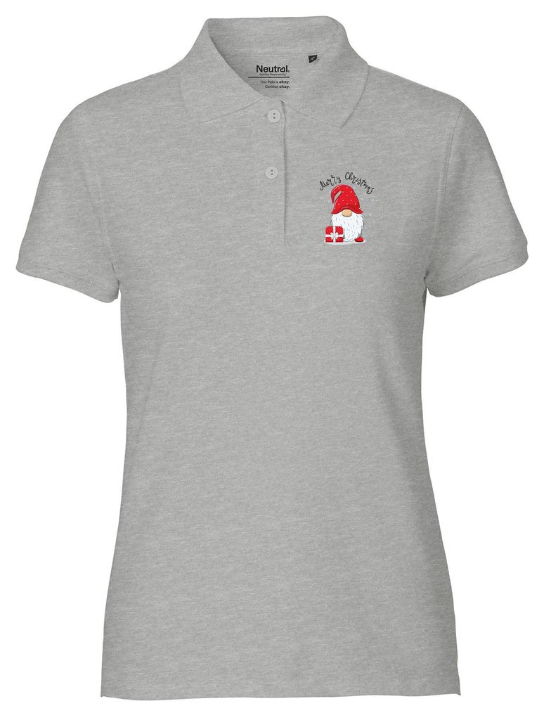 Huuraa Damen Polo Shirt Merry Christmas Wichtel XXL Sport Grey Bio Baumwolle Fairtrade Poloshirt Geschenkidee
